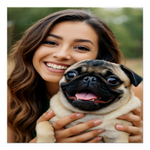 Add Pug Photo Personalise Customise Poster