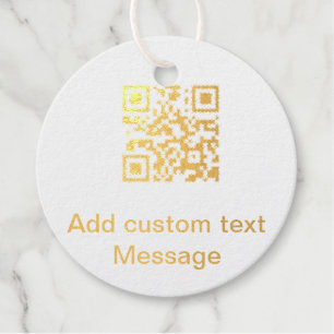 Add Q R code add name texture message simple minim Favour Tags