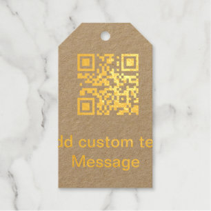 Add Q R code add name texture message simple minim Gift Tags