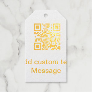 Add Q R code add name texture message simple minim Gift Tags