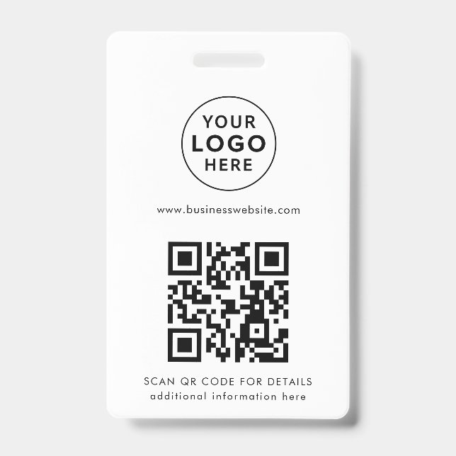 Add QR Code and Business Logo Custom ID Badge (Front)