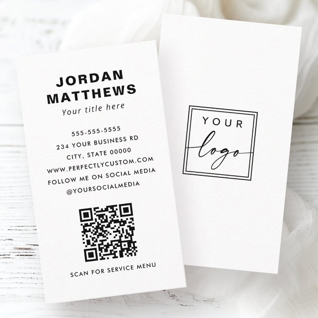 Add QR code and custom logo modern Business Card (Add QR code and custom logo modern Business Card)