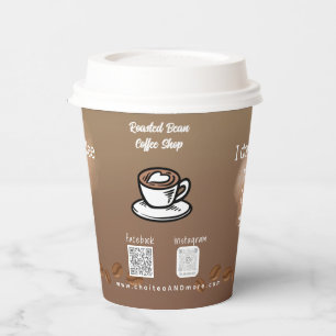 Add QR Code Custom Coffee Paper Cups