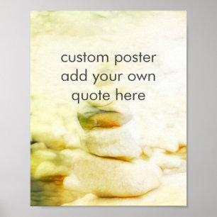 add quote rock cairn tranquil soft colours poster