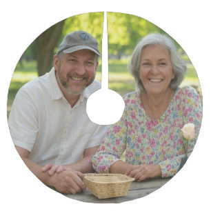 Add Retired Photo Customise Brushed Polyester Tree Skirt