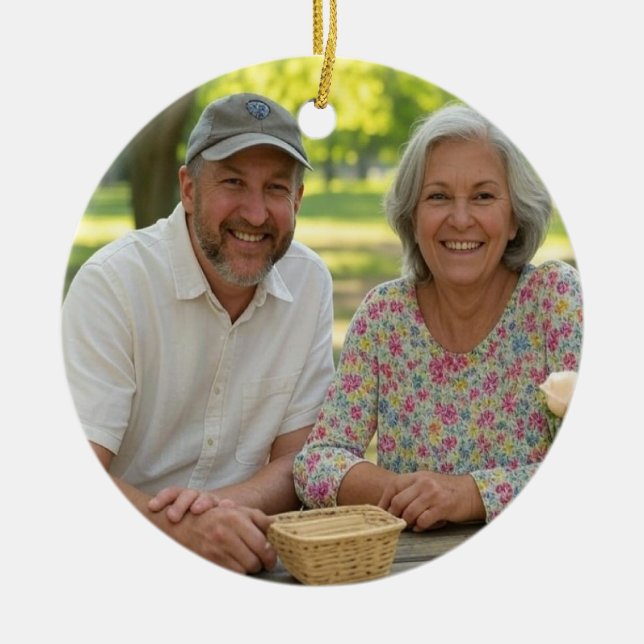 Add Retired Photo Customise Ceramic Tree Decoration (Front)