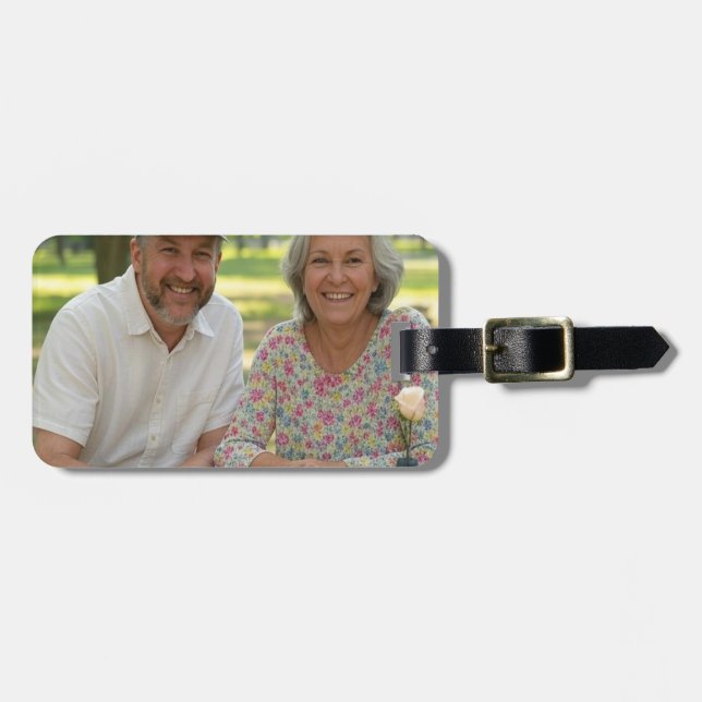 Add Retired Photo Customise Luggage Tag (Front Horizontal)