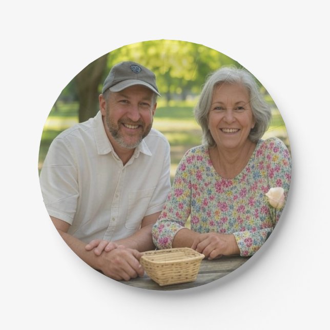 Add Retired Photo Customise Paper Plate (Front)
