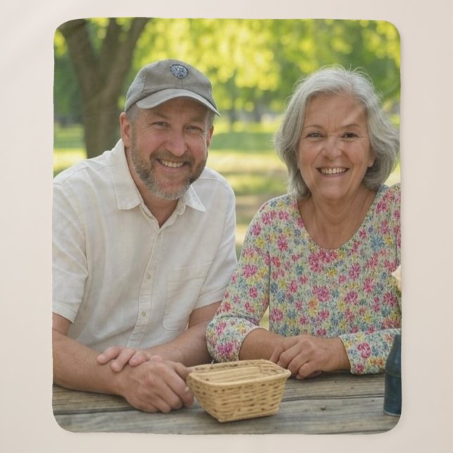 Add Retired Photo Customise Sherpa Blanket (Front)