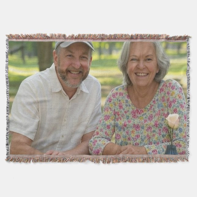 Add Retired Photo Customise Throw Blanket (Front)