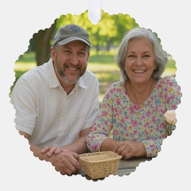 Add Retired Photo Customise Tree Decoration Card (Front)