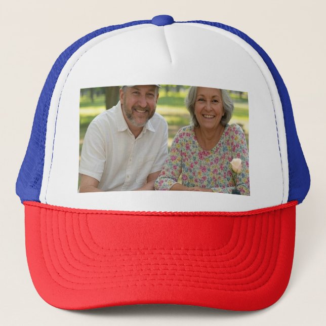 Add Retired Photo Customise Trucker Hat (Front)