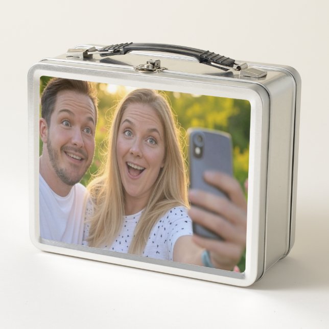 Add Selfie Customise Metal Lunch Box (Front)