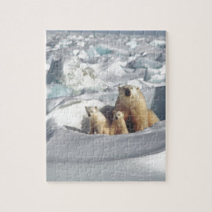 Add SLOGAN to Save Arctic Polar Bears Planet Ice Jigsaw Puzzle