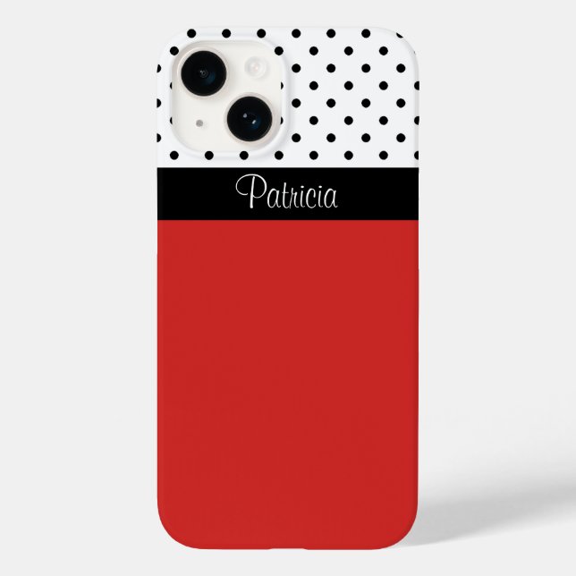 Add Some Personality With This Red Black White Dot Case-Mate iPhone Case (Back)