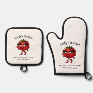 Add Spice, Skip the Timer - Funny and Sassy  Oven Mitt & Pot Holder Set