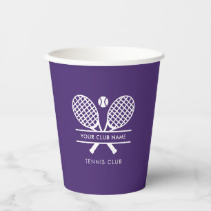 Add Sports Club Name Tennis Team White Logo Paper Cups