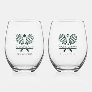 Add Tennis Club Name Sports Team Players Custom Stemless Wine Glass
