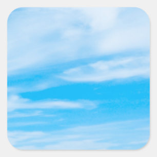 Add Text Blue Sky Clouds Nature Template Square Sticker