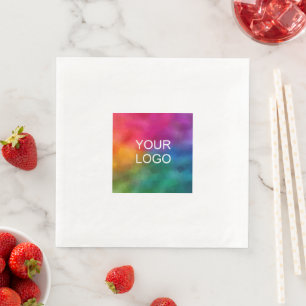 Add Text Business Company Logo Template White Napkin