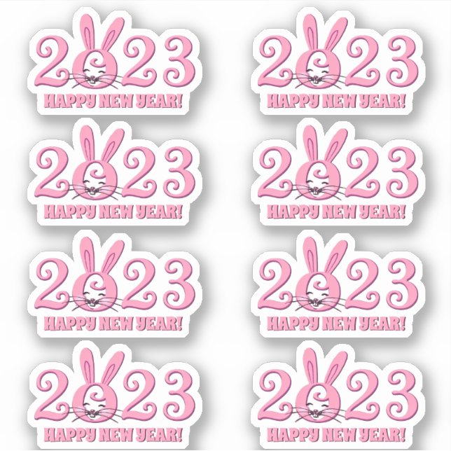 Add Text Chinese New Year 2023 Year of Rabbit Pink (Front)