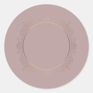 Add Text Elegant Modern Design Rose Gold Blank Classic Round Sticker