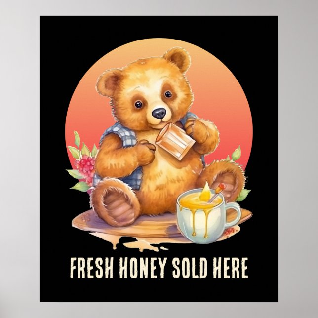 add text fresh honey bear vendors  poster (Front)