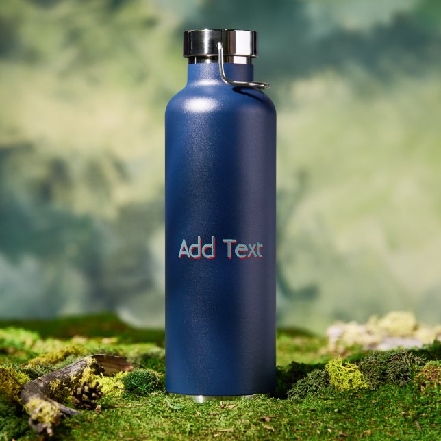 Add Text Luxury Inspired Thor Navy Colour Drinkwar Water Bottle (Outdoor (Rotated))