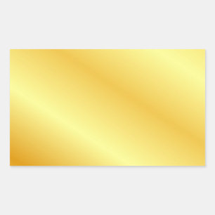 Add Text Monogram Elegant Metallic Look Faux Gold Rectangular Sticker