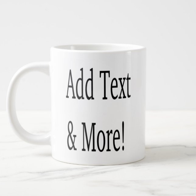 Add Text & More! Customise Your Own Personalised Large Coffee Mug (Left)