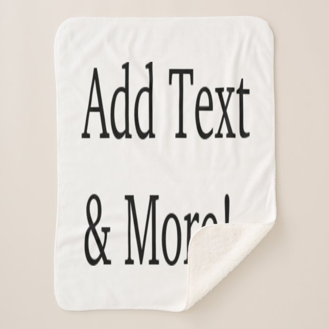 Add Text & More! Customise Your Own Personalised Sherpa Blanket (Front)