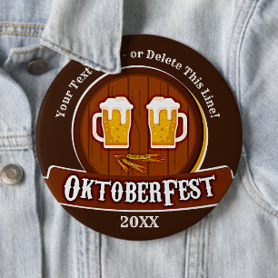 Add Text Name Year Oktoberfest Party 20xx 6 Cm Round Badge