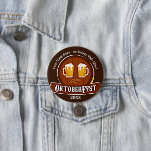 Add Text Name Year Oktoberfest Party 20xx 7.5 Cm Round Badge