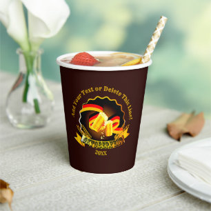 Add Text Name Year Oktoberfest Party 20xx 8oz Paper Cups