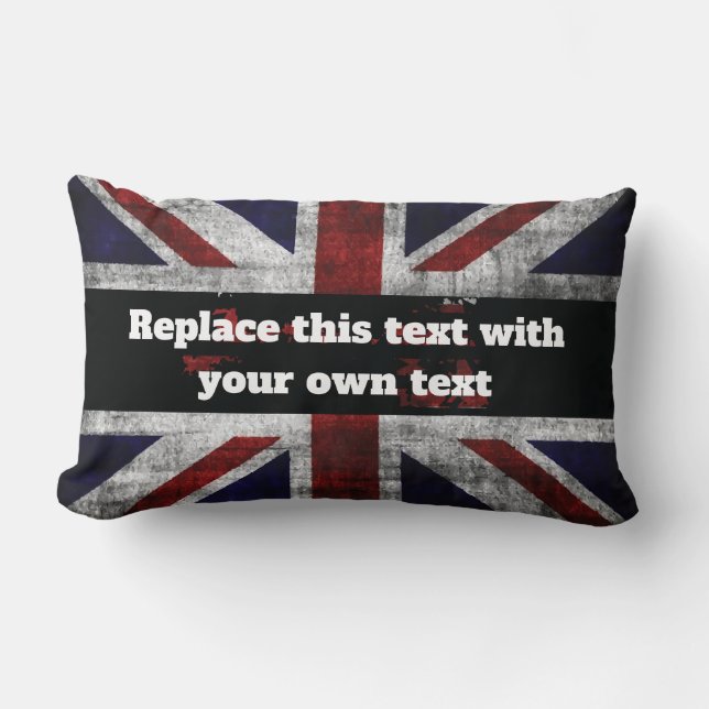 Add text on English flag Throw Pillow (Front)
