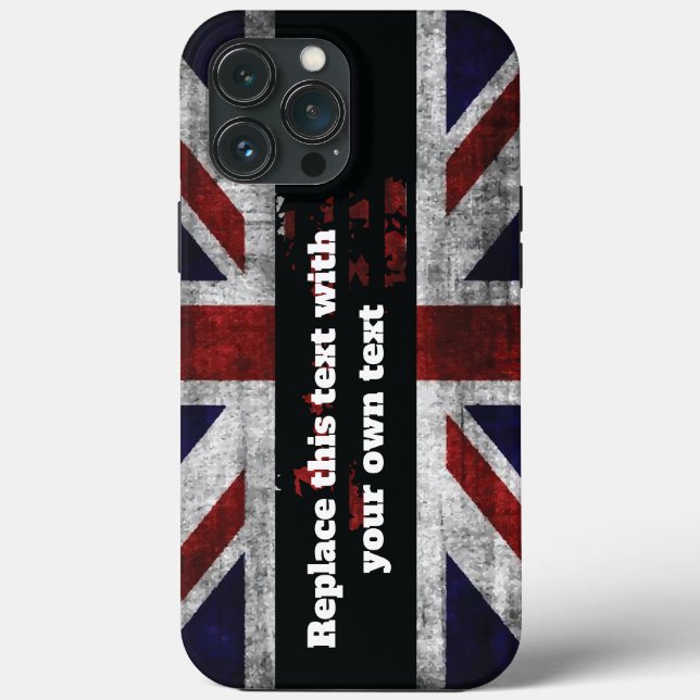 Add text on English flag Throw Pillow Case-Mate iPhone Case (Back)