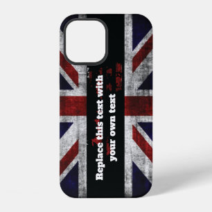 Add text on English flag Throw Pillow iPhone 12 Case