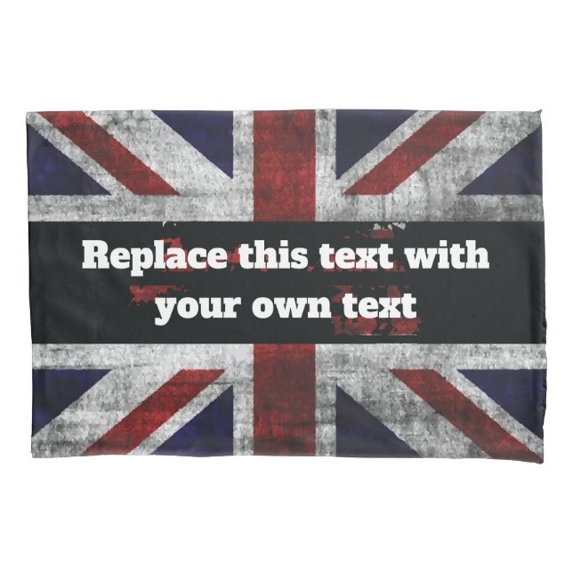 Add text on English flag Throw Pillow Pillowcase (Front)