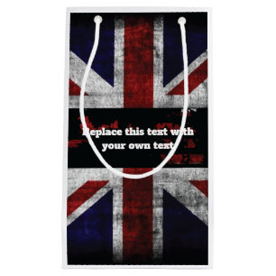 Add text on English flag Throw Pillow Small Gift Bag
