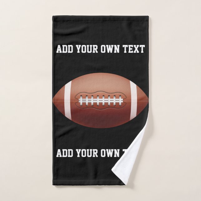 Add text on football throw pillow hand towel (Hand Towel)