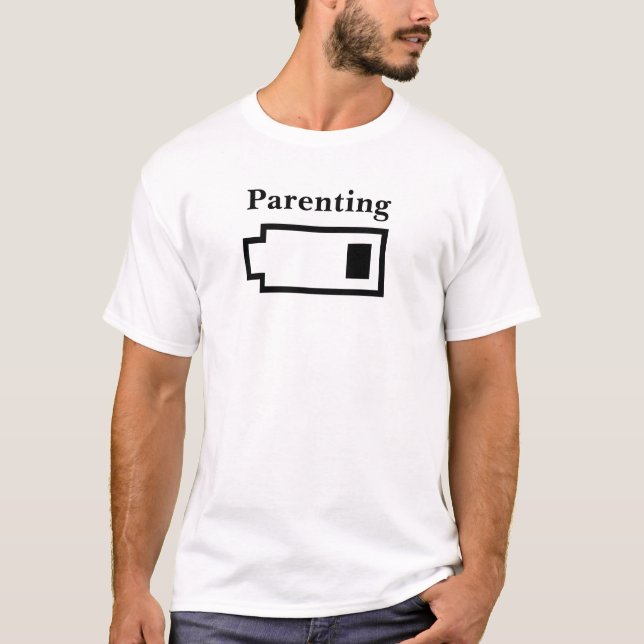 Add Text Parenting Low Battery T-Shirt (Front)