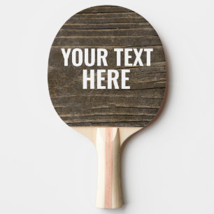 ADD TEXT PERSONALIZED FAUX WOOD PING PONG PADDLES