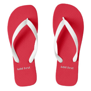 Add Text Printed Adult White Strap Men's Women's Jandals