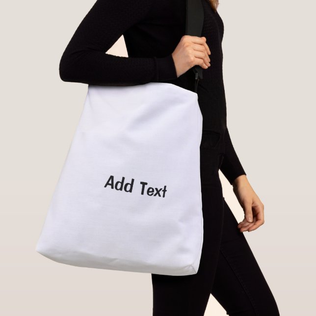Add Text Printed Black Text Wedding Party Shopping Crossbody Bag (Close Up)