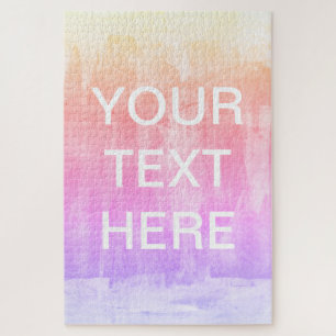 Add Text Template   Colourful Gradient Background Jigsaw Puzzle