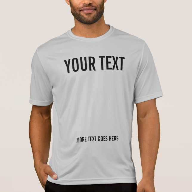 Add Text Upload Image Silver Colour Mens Sport-Tek T-Shirt (Front)