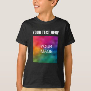 Add Text Upload Photo Template Boys Kids Modern T-Shirt