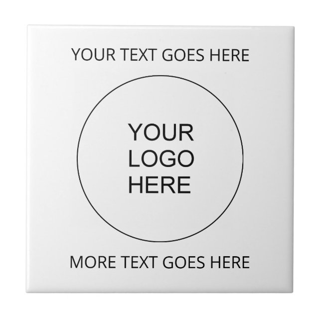 Add Text Upload Your Own Business Company Logo Tile (Front)