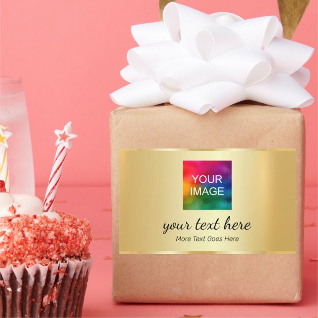 Add Text Upload Your Photo or Business Logo Rectangular Sticker (Party)