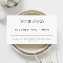 Add Thin Long Logo Plain Business Appointment Card